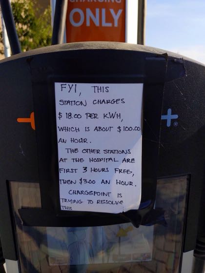 EV charger at Arroyo Grande Hospital