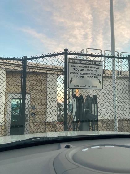 EV charger at Santa Barbara City College - Lot 1B
