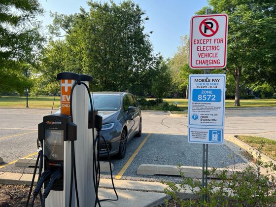 EV charger at Morton Civic Center (building closed) Parking Lot