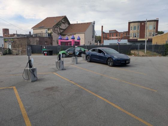 EV charger at Yoshis Bar and Filipino Canteen