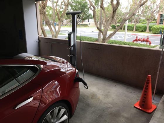 EV charger at Bayview Circle Parking Structure