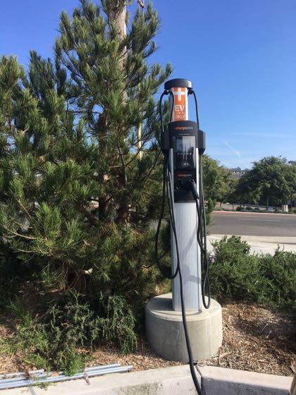 EV charger at Solana Beach Library