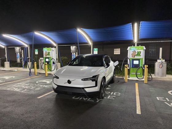 EV charger at Buddy Bear Car Wash
