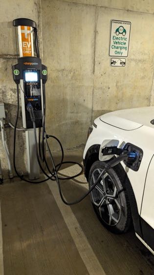 EV charger at Austin Central Library