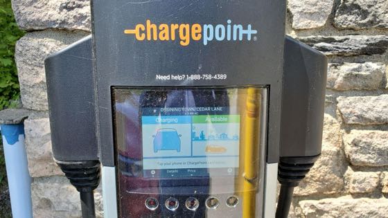 EV charger at Cedar Lane Town Park