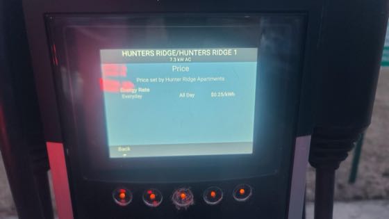 EV charger at Hunter's Ridge Apartments