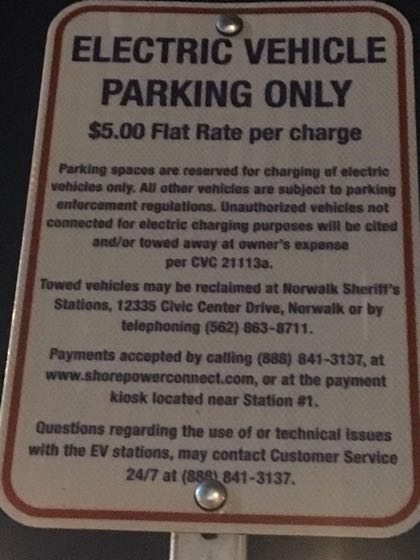 EV charger at Norwalk Metrolink Station