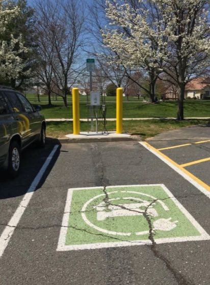 EV charger at Monroe Township Library