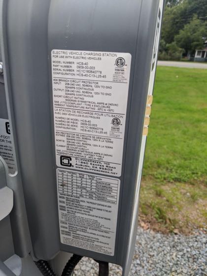 EV charger at Narrowsburg Hi-Power Pavillion