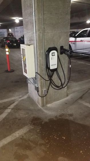 EV charger at Cole Parking Garage