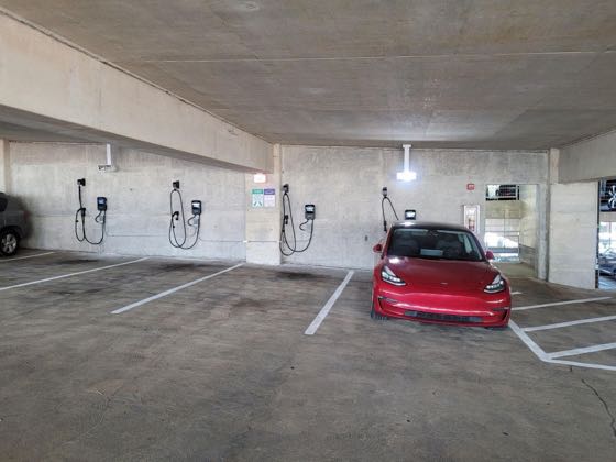 EV charger at Jackson St Parking Garage