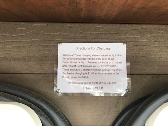 EV charger at Saint Meinrad Archabbey