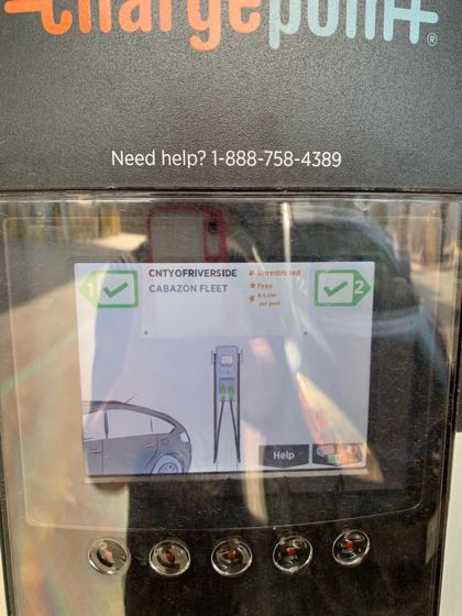 EV charger at County Of Riverside Cabazon Fleet