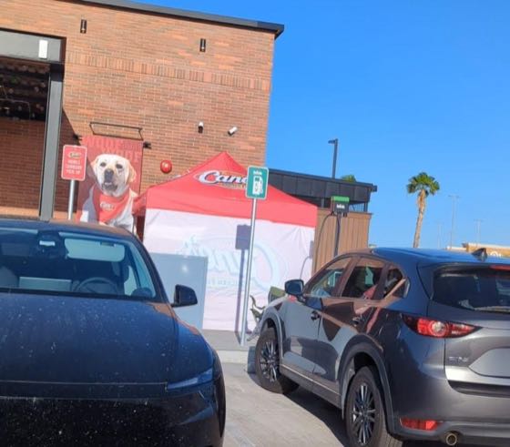EV charger at Raising Cane's Chicken Fingers