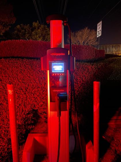 EV charger at La Canada Park & Ride