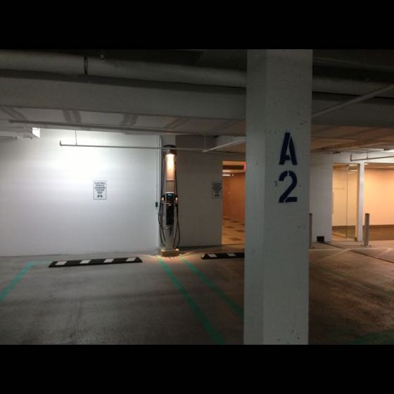 EV charger at Landmark Square Parking Garage (Charge Point)