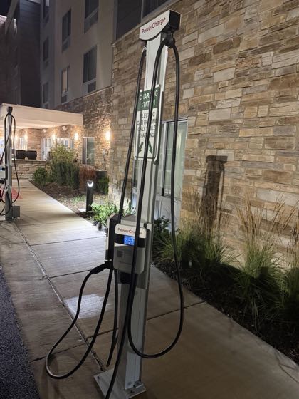 EV charger at TownePlace Suite By Marriott