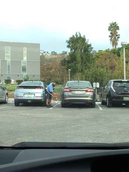 EV charger at Cal Poly Pomona - Parking Lot H