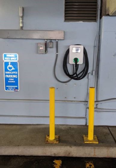 EV charger at Yankee Doodle Garage