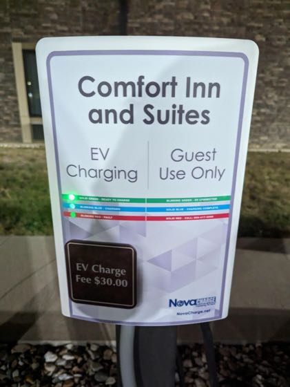 EV charger at Comfort Inn & Suites