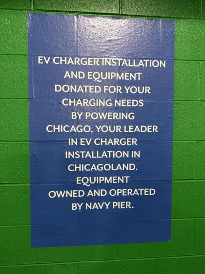 EV charger at East Garage Navy Pier