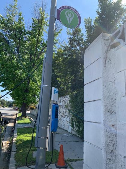 EV charger at Hayvenhurst St & Hartsook St Parking