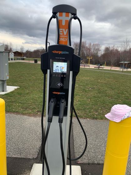 EV charger at School Street Park Water Park