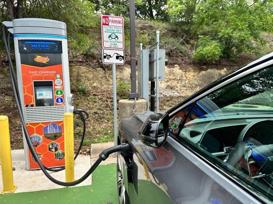 EV charger at Village at Westlake - Kerbey Lane Cafe