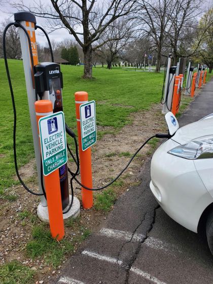 EV charger at Veterans Memorial Park (South Lot)