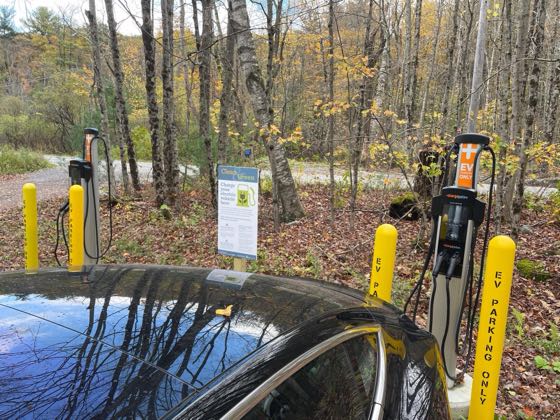 EV charger at Mass Audubon Pleasant Valley Wildlife Sanctuary