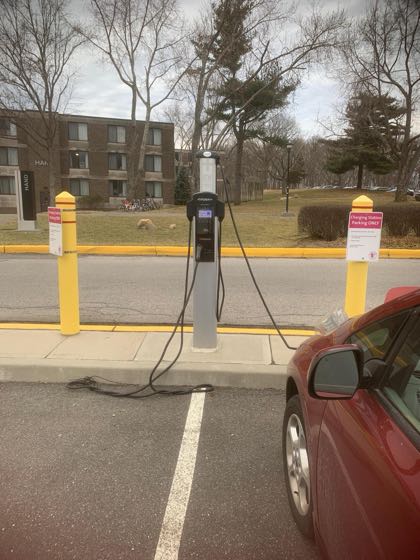EV charger at Stony Brook University - Tabler Center