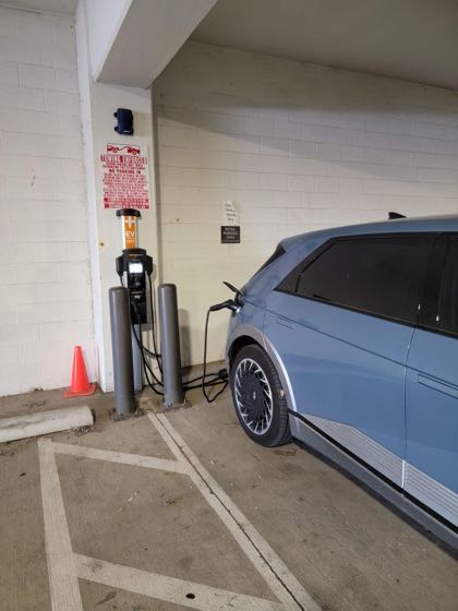 EV charger at B&F Flats Retail Garage