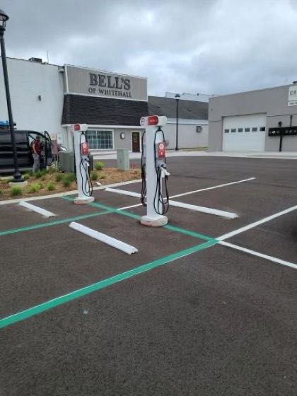 EV charger at Mylan's Waterfront Grille