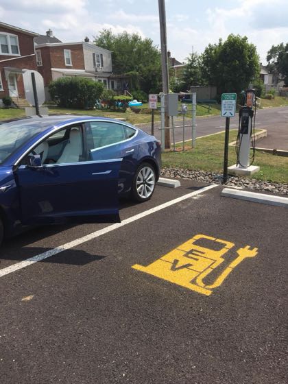 EV charger at Myrtle St Parking Lot