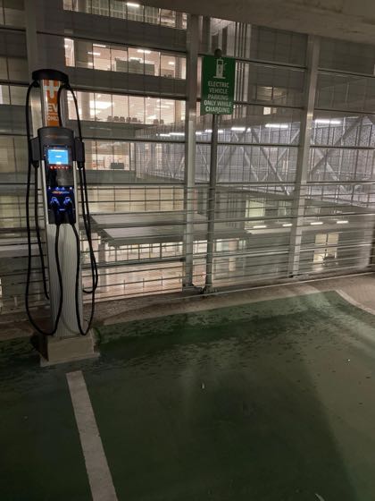 EV charger at Parkland Hospital - Maple St Garage