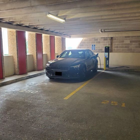 EV charger at Convention Marina Garage