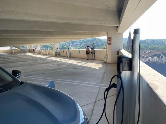 EV charger at 100 W Elm St Parking Garage