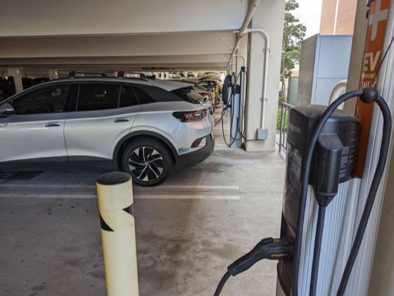 EV charger at Long Beach City College - Parking J