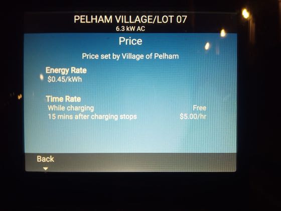 EV charger at Municipal Parking Lot 7
