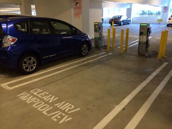 EV charger at Universal Studios - Jurassic Parking Garage