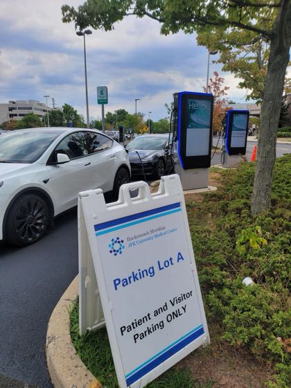 EV charger at JFK Medical Center
