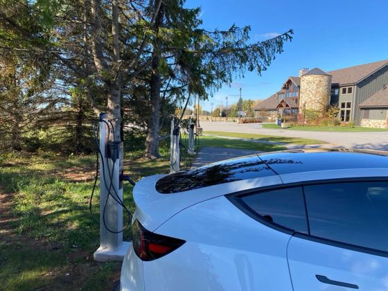 EV charger at Round Lake Farms