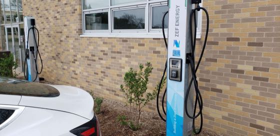 EV charger at Wisconsin Lutheran High School