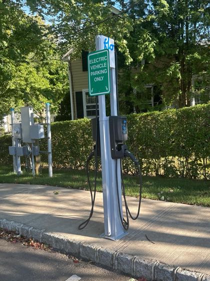 EV charger at Bernards Township Downtown Parking Lot