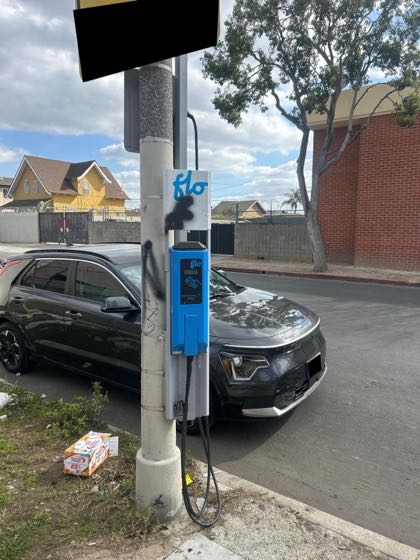 EV charger at E 64th St & S Main St Parking