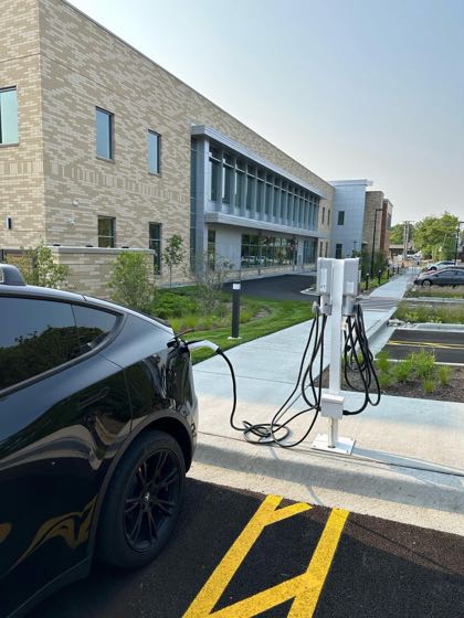 EV charger at Helen Plum Library