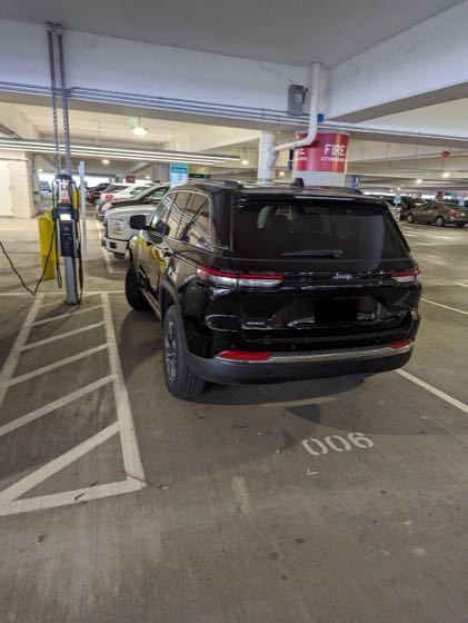 EV charger at Austin Bergstrom International Airport - AUS Blue Garage Parking