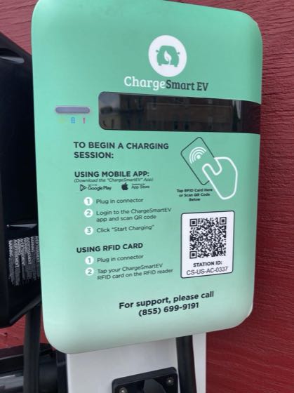 EV charger at Walton Bowling Center