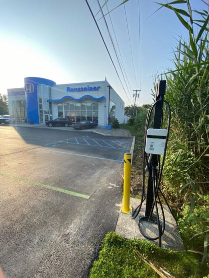 EV charger at Rensselaer Honda