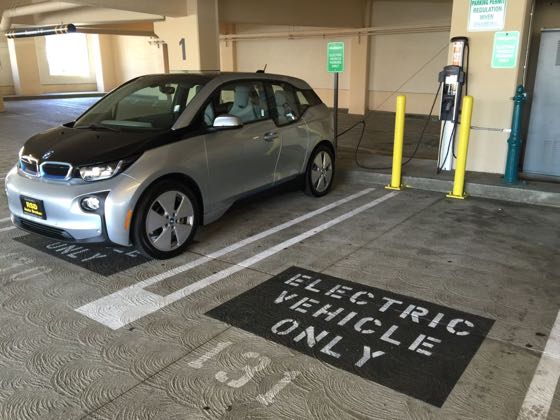 EV charger at Civic Center Parking Structure